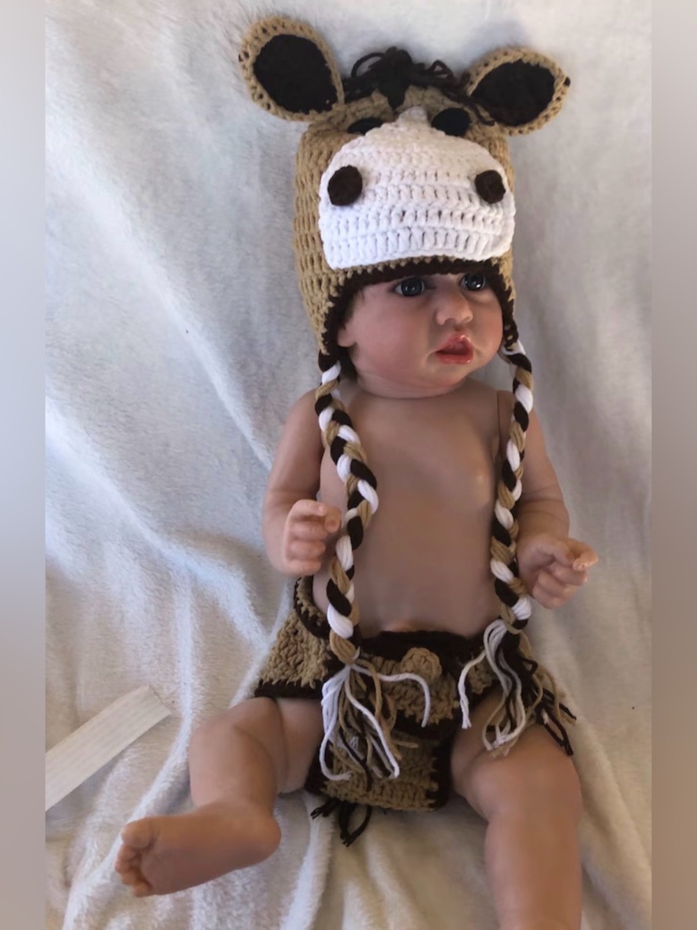 Newborn to 5 months horse mane & tail western cowboy cowgirl photo outfit